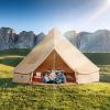 VEVOR 12 Person Canvas Glamping Bell Tent, Breathable Waterproof Large Yurt Tent with Stove Jack and Detachable Side Wall for Family Camping