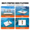 VEVOR Inflatable Floating Dock, 10 x 8FT Inflatable Dock Platform, Non-Slip Water Floating Dock Mat with Detachable Ladder & Portable Carrying Bag