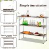 Folding Camping Table with 2-Tier Open Shelves for Outdoor BBQ