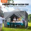 VEVOR 10x10 FT Pop up Canopy with Removable Sidewalls, Instant Canopies Portable Gazebo & Wheeled Bag, UV Resistant Waterproof