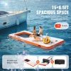 VEVOR Inflatable Floating Dock, 15x6.5FT Inflatable Dock Platform with 4*6FT Trampoline Mesh Pool