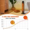 VEVOR Infrared Heater, 1500W Oscillation Electric Space Heater, Patio Heater w/ 2 Speeds & Timer, Outdoor/Outdoor for Bedroom,Studio,Porch,Dining Room