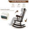 Rocking Chair with Solid Wooden Frame for Garden and Patio