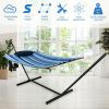 Hammock Chair Stand Set Cotton Swing with Pillow Cup Holder Indoor Outdoor