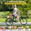 VEVOR Tricycle Adult 24'' Wheels Adult Tricycle 7-Speed 3 Wheel Bikes For Adults Three Wheel Bike For Adults Adult Trike Adult Folding Tricycle Foldab