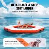 VEVOR Inflatable Floating Dock, ø8.5FT Inflatable Dock Platform with ø5FT Trampoline Mesh Pool