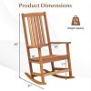 Patio Rocking Chair Ergonomic High-Back Outdoor Rocker with Smooth Rocking Base