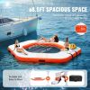 VEVOR Inflatable Floating Dock, ø8.5FT Inflatable Dock Platform with ø5FT Trampoline Mesh Pool