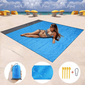 1pc Outdoor Camping Picnic Mat; Oxford Cloth Portable Mat; Folding Waterproof Moisture-proof Mat For Beach (Color: army green, size: 78.74*82.68inch)