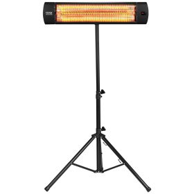 VEVOR Infrared Heater, 1500W Remote Control Electric Space Heater, LED Screen Patio Heater w/ 3 Speeds & Timer, Outdoor/Outdoor for Porch,Dining Room (Product Type: Strip and Vertical Type 61 cm)