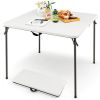 Folding Camping Table with All-Weather HDPE Tabletop and Rustproof Steel Frame