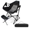 Hammock Camping Chair with Retractable Footrest and Carrying Bag