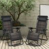 2 Pieces Folding Patio Rattan Zero Gravity Lounge Chair