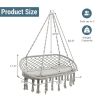 2 Person Hanging Hammock Chair with Cushion Macrame Swing