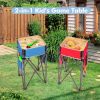 2 Pieces Folding Camping Tables with Large Capacity Storage Sink for Picnic