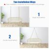 2 Person Hanging Hammock Chair with Cushion Macrame Swing