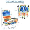 4-Pack 5-Position Outdoor Folding Backpack Beach Reclining Chair with Pillow