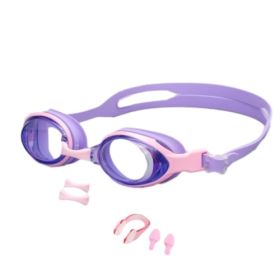 Kids Swim Goggles, Anti-Fog Anti-UV Youth Swim Glasses (Color: Purple)