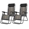 2 Pieces Folding Patio Rattan Zero Gravity Lounge Chair