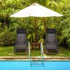 2 Pieces Folding Patio Rattan Zero Gravity Lounge Chair