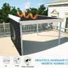 Shade Fabric Black Sun Shade Cloth with Grommets for Pergola Replacement Shade Cover Canopy Cable Zip Ties