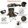 Foldable Beach Canopy Chair Sun Protection Camping Lawn Canopy Chair 330LBS Load Folding Seat