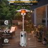 36,000 BTU Outdoor Propane Patio Heater with Stainless Steel Burner and Wheels for Home and Commercial, Black/Silver