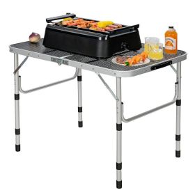 Outdoor Travel Adjustable Height Folding Camping Table (Type: Camping Table, Color: Black)